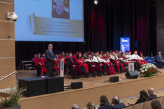 Uroczystość nadania tytułu doktora honoris causa prof. K. Matyjaszewskiemu,