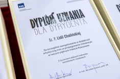 Dyplom uznania dla L. Chalińskiej,